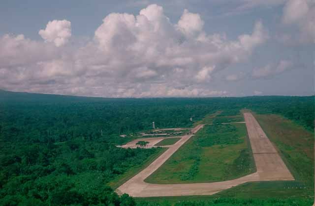 Aerial view of Santa Isabel Airport, 1964